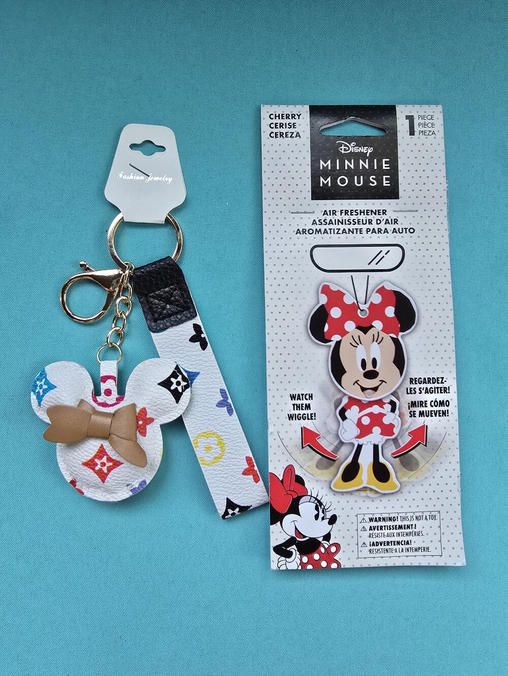 Disney Minnie Mouse Air Freshener & Bow Keychain Set - Choice Of 1 Set - Picture 3 of 4